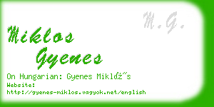 miklos gyenes business card